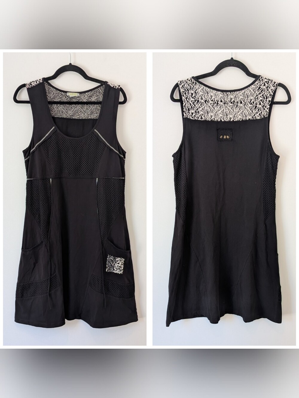 Dolcezza Mixed Media Tank Dress Size M Lagenlook Art To Wear